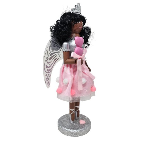 Ethnic Pink Heart Princess 14" Wood Nutcracker -  Gift - Picture 2 of 4